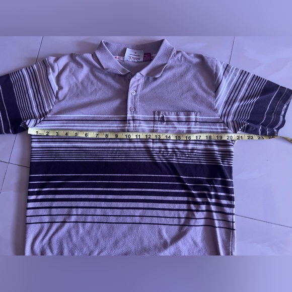 LADA  Men's Striped Collared Buttoned Shirt  pocket‎ cotton Polyester size M - Picture 15 of 16